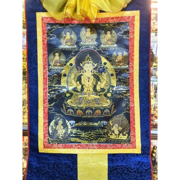 Tranh Thangka Quan Âm Tứ Thủ_120x80cm